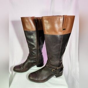 Bandolino Carlotta Women's Black & Brown Leather Riding Boots‎ Size 8